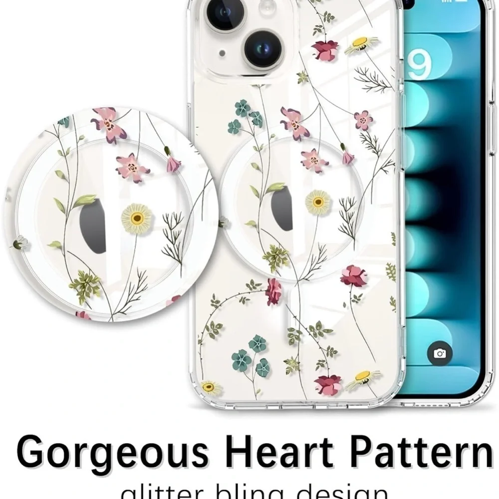 Floral Pattern Phone Case - White (055)